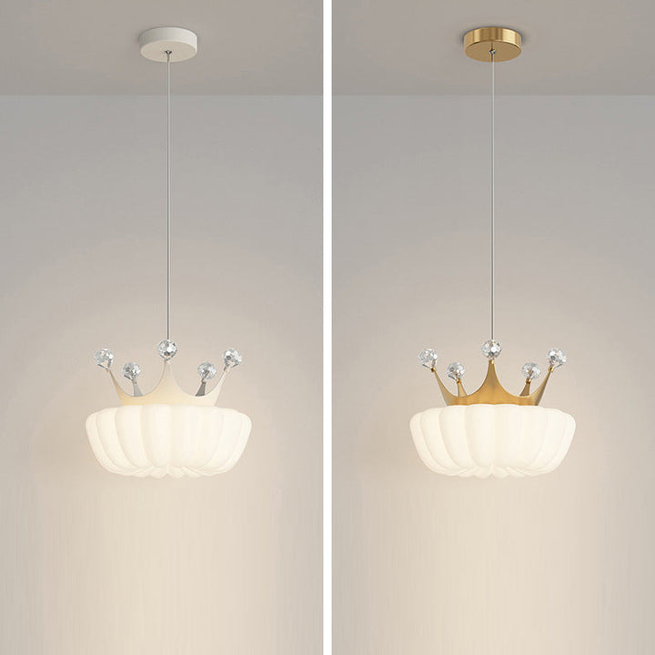 Lámpara colgante LED de cristal con corona de nube creativa contemporánea para dormitorio 