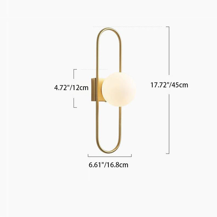 Lámpara de pared de 1 luz con bolas de cobre contemporáneas nórdicas para sala de estar 