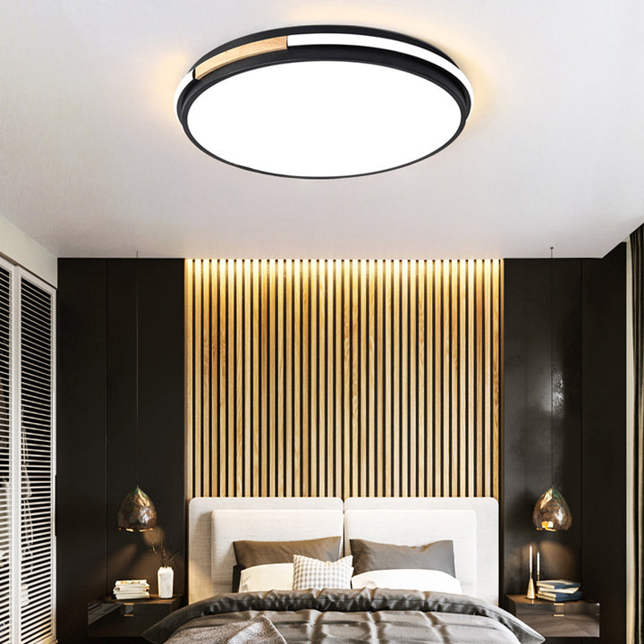 Moderne minimalistische runde Kreis Eisen Acryl LED Unterputz Deckenleuchte für Schlafzimmer 