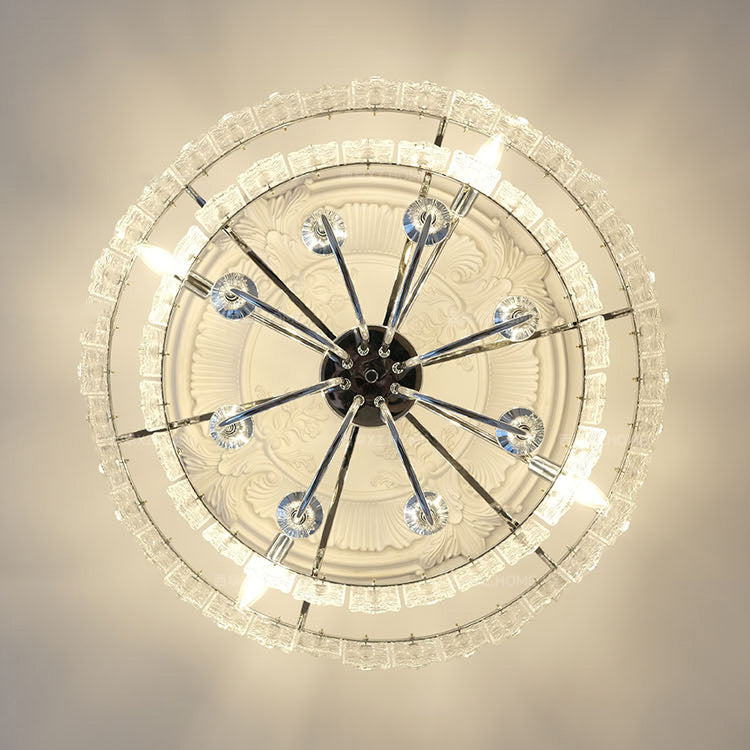 Porte-bougie rond en verre et fer traditionnel français 4/5/6 Lumières Lustres pour chambre 