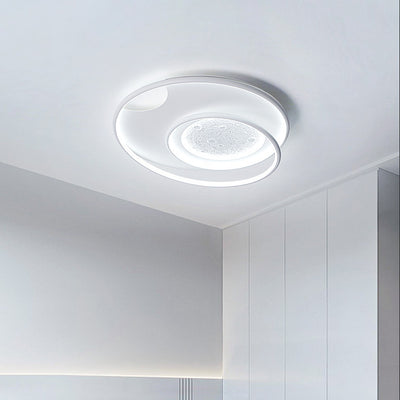 Plafonnier LED en aluminium, résine et silicone, rond minimaliste moderne, pour chambre à coucher 