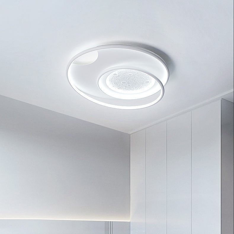 Plafonnier LED en aluminium, résine et silicone, rond minimaliste moderne, pour chambre à coucher 