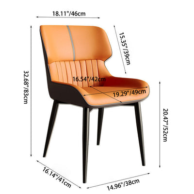 Dossier de chaise de salle à manger rembourré en cuir PU carré de luxe contemporain pour salle à manger 