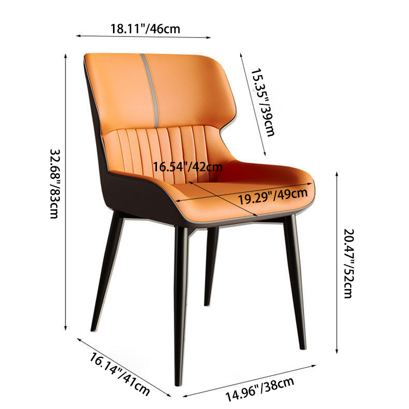 Dossier de chaise de salle à manger rembourré en cuir PU carré de luxe contemporain pour salle à manger 