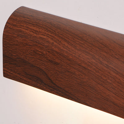 Applique murale LED avec abat-jour rectangulaire en aluminium imitation bois traditionnel japonais pour chambre 