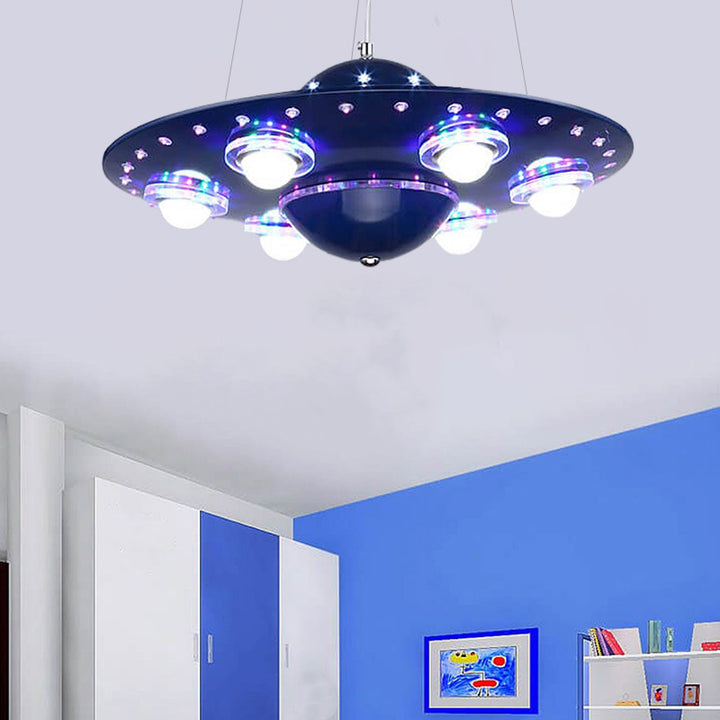 Lustre Enfant LED Soucoupe Volante OVNI Dessin Animé Créatif 