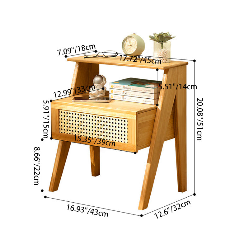 Zeitgenössischer Einfachheit rechteckiger Holz-Beistelltisch mit 1 Schublade für das Wohnzimmer 