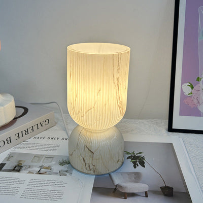 Lampe de table moderne minimaliste en verre cylindre avec entonnoir 1 lumière pour chambre 