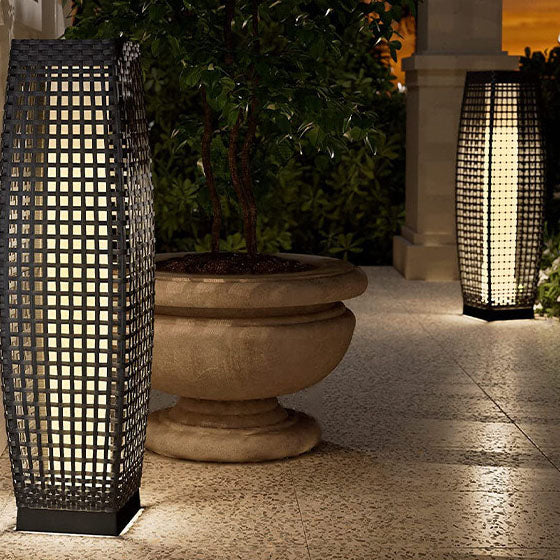 Solar Modern Minimalist Cylinder Openwork LED Outdoor Landscape Light