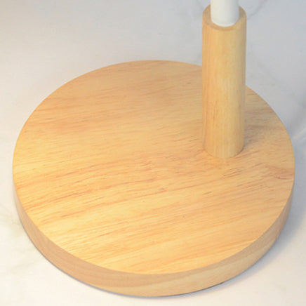 Lampe de table contemporaine nordique avec abat-jour rond en fer et base en bois 1 lumière pour bureau à domicile 