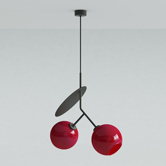 Moderne kreative Kirschglas-Eisen 1/2-Licht Pendelleuchte 