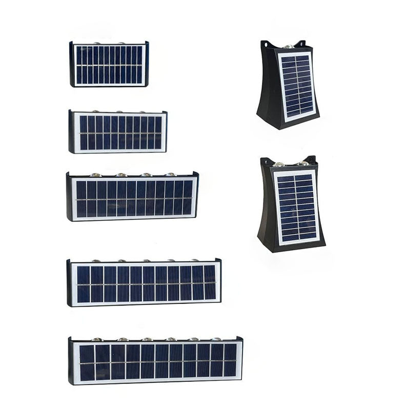 مصباح حائطي LED مستطيل مقاوم للماء من ABS PMMA بتصميم عصري بسيط للطاقة الشمسية للفناء الخارجي 