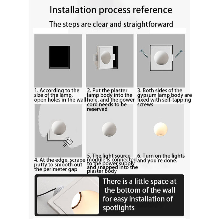 Moderne minimalistische runde Aluminiumgips LED eingebettete Wandleuchte Lampe für Wohnzimmer 