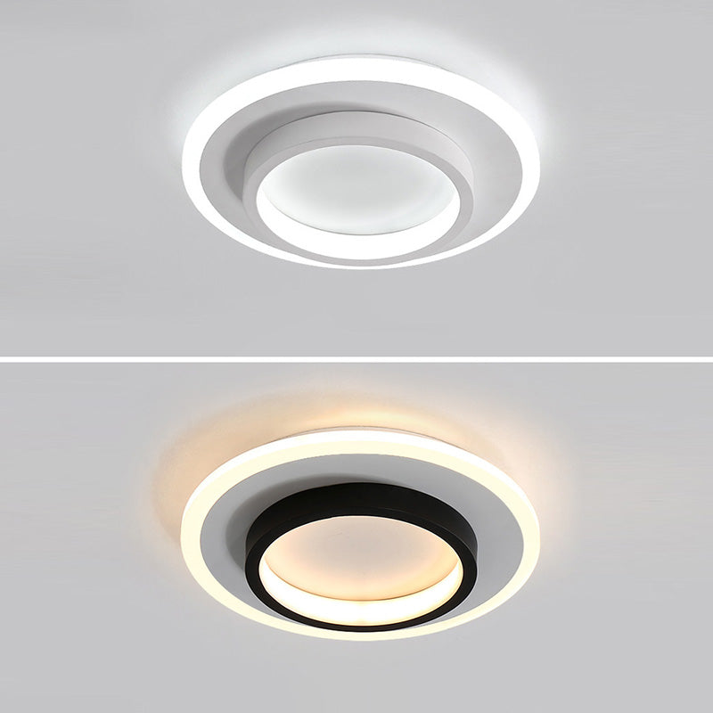 Lumière de plafond LED encastrée en cercle acrylique fer simplicité moderne pour salon 