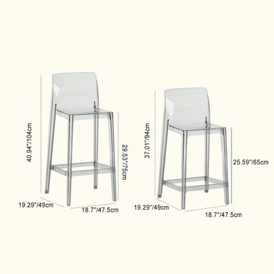 Taburete de barra cuadrado contemporáneo escandinavo con respaldo y reposapiés para cocina 