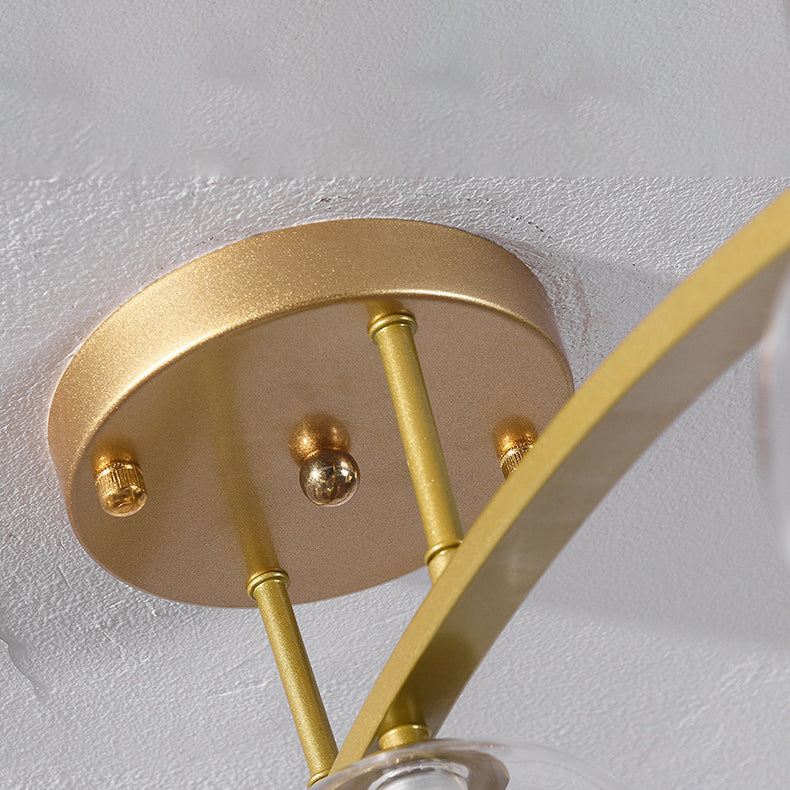 Zeitgenössischer Luxus-Hardware-Rahmen Glaskugelschirm 7-Licht Kronleuchter für Schlafzimmer 