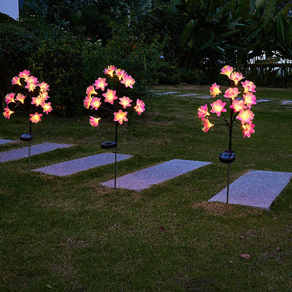 Lumière de pelouse décorative à fiche de sol LED Camélia ABS créative moderne solaire 