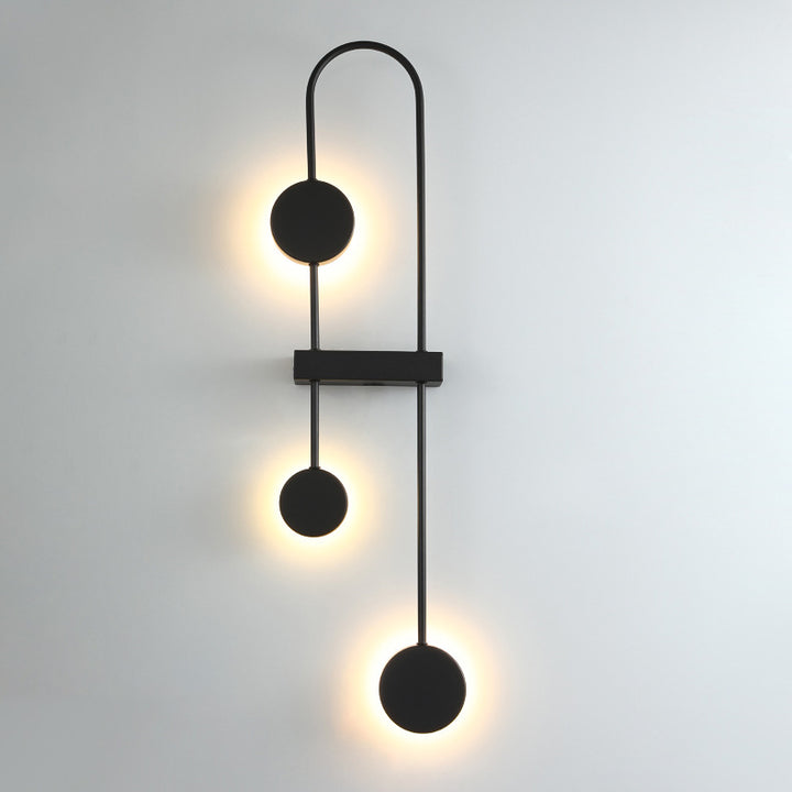 Applique murale LED en métal acrylique géométrique ronde nordique contemporaine pour couloir 
