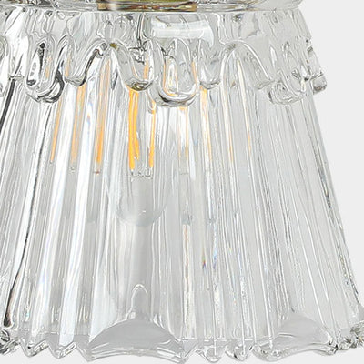 Applique murale 1-lumière en verre cuivré avec boule cylindrique fleur traditionnelle française pour chevet 
