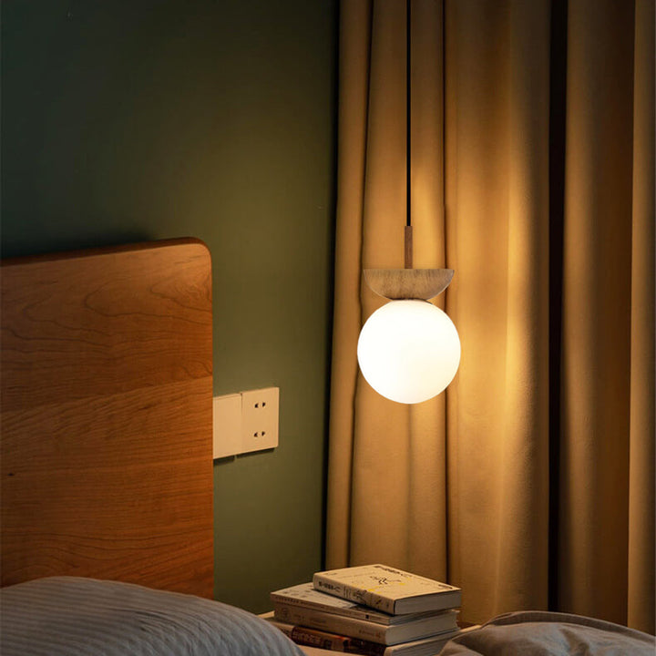 Modern Minimalist Glass Iron Orb 1-Light Semi-Flush Mount Light/Pendant Light for Living Room