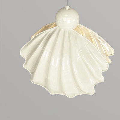 Design contemporain de coquille en résine de fer crème nordique 1-lumière suspension pour salon 