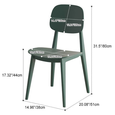 Chaise de salle à manger carrée en plastique macaron scandinave contemporaine avec dossier pour salle à manger 