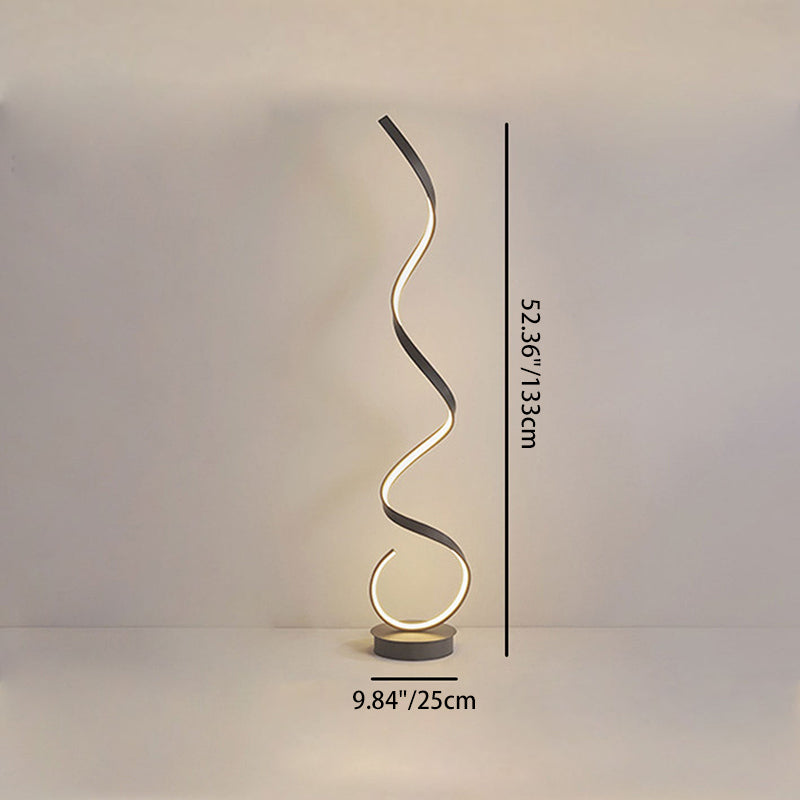 Lampe de sol moderne à LED avec ligne torsadée créative 