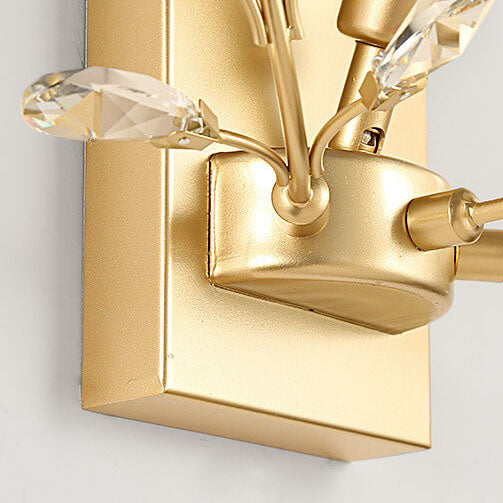 Modern Creative Light Luxury Crystal Leaf 1-Light Wall Sconce Lamp