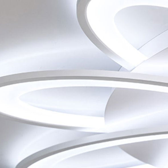 Zeitgenössische kreative Blütenblatt Hardware Acryl LED Semi-Flush Mount Deckenleuchte für Wohnzimmer 