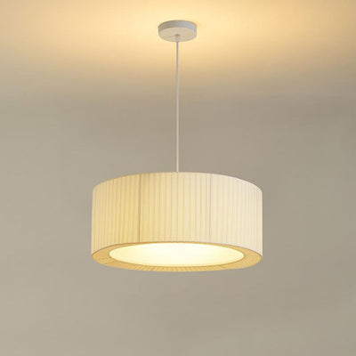 Contemporary Scandinavian Round Iron Acrylic Fabric 4/5 Light Pendant Light For Living Room