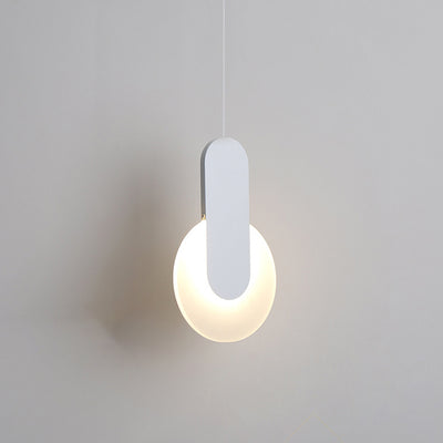 Lámpara colgante LED semicircular redonda de hierro acrílico de simplicidad moderna para mesita de noche 