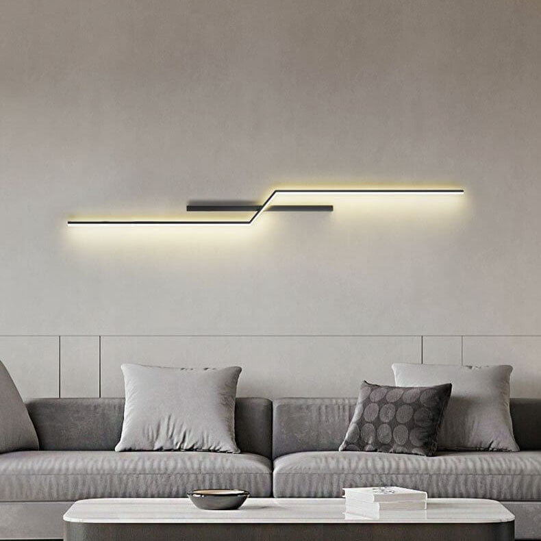 Modern Minimalist Geometry Lines Aluminum Iron Silicone LED Wall Sconce Lamp for Living Room
