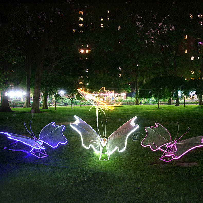 Éclairage paysager LED papillon en fibre de verre étanche Art déco moderne pour jardin 