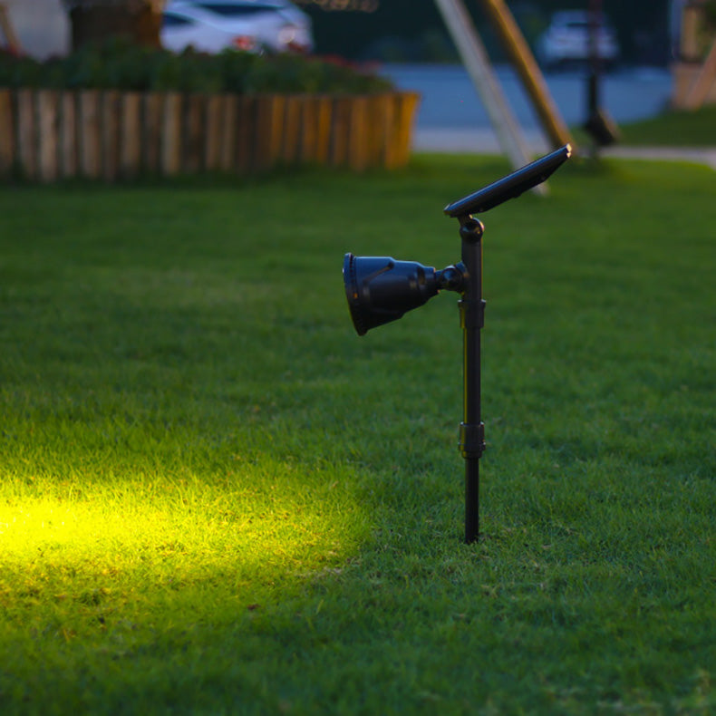 Projecteur LED Solaire Étanche en ABS Industriel Contemporain pour Pelouse avec Piquet pour Patio Extérieur 