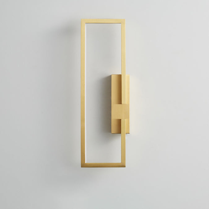 Moderne Mid-Century Wandleuchte aus Kupfer im rechteckigen geometrischen Design mit LED für das Bett 