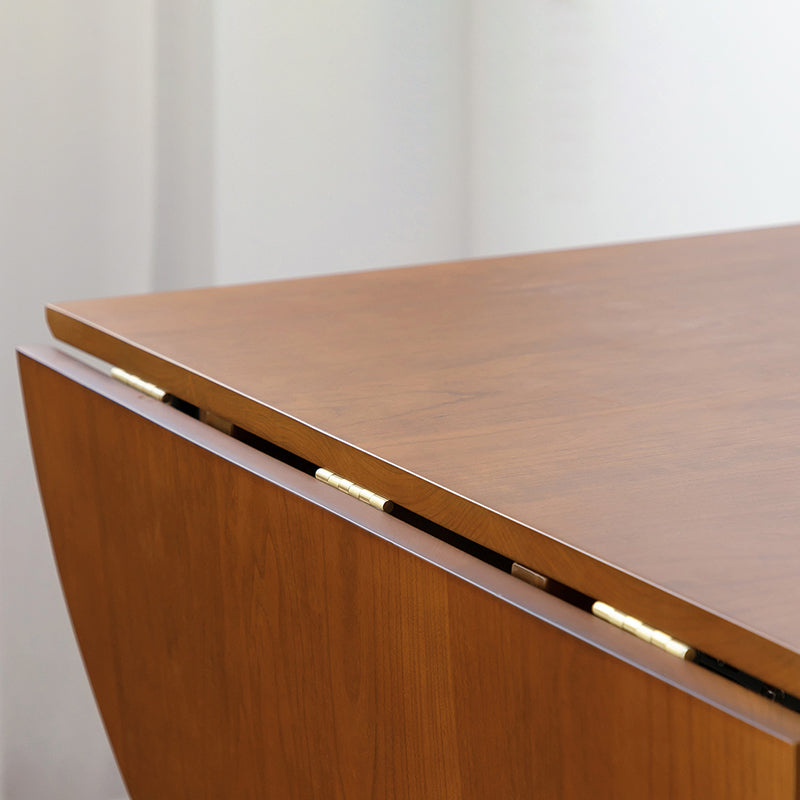 Table à manger moderne minimaliste pliable ovale en bois avec plateau en mélamine pour 4 places en acier inoxydable 