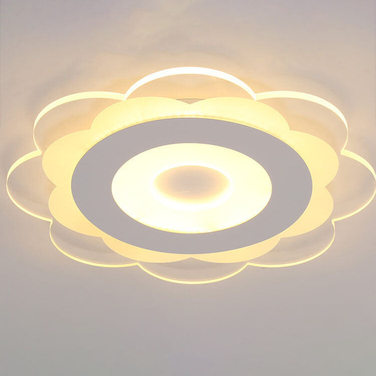 Modern Minimalist Floral Iron Acrylic LED Flush Mount Ceiling Light