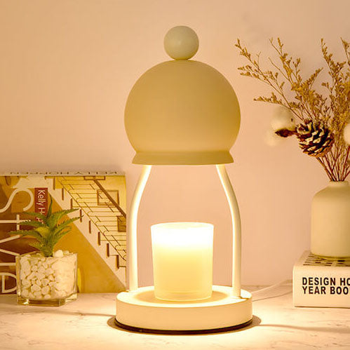 Lámpara de mesa de cera derretida de 1 luz con base de hardware de tapa redonda de hierro Art Deco moderno para dormitorio 