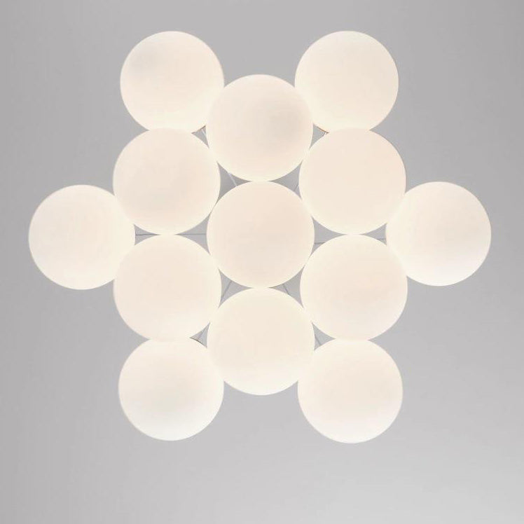 Zeitgenössischer kreativer Mondglas-Kronleuchter mit 7/13/19 Lichtern für Wohnzimmer 