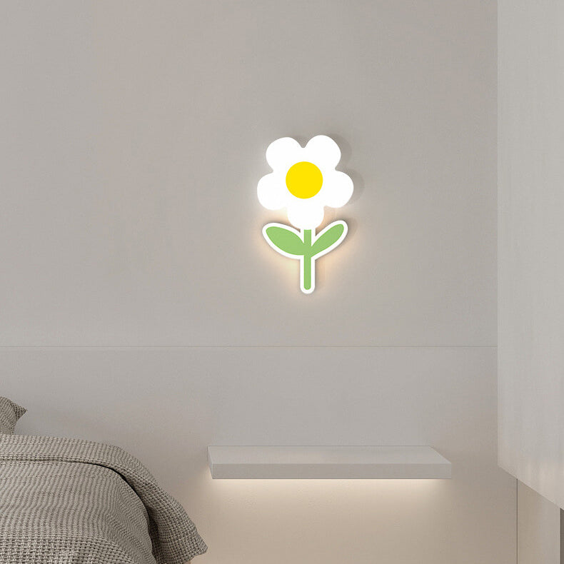 Moderne minimalistische Eisen-Sonnenblume Acryl LED-Wandleuchte 