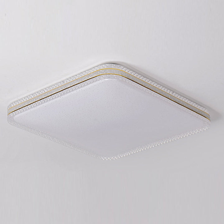 Contemporary Scandinavian Iron Acrylic Round Square Acrylic Skeleton Border LED Flush Mount Ceiling Light For Living Room
