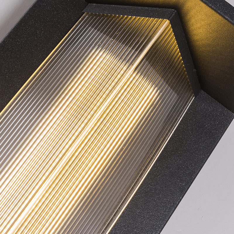 Zeitgenössische Einfachheit Edelstahl Acryl Schatten LED Wasserdichte Wand Leuchte Lampe Für Outdoor Terrasse 