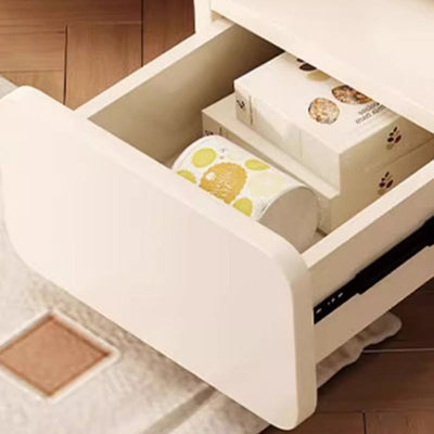Mesa Auxiliar de Madera con Panel de Densidad Rectangular Desmontable Minimalista Moderna de 2 Niveles para Sala de Estar 
