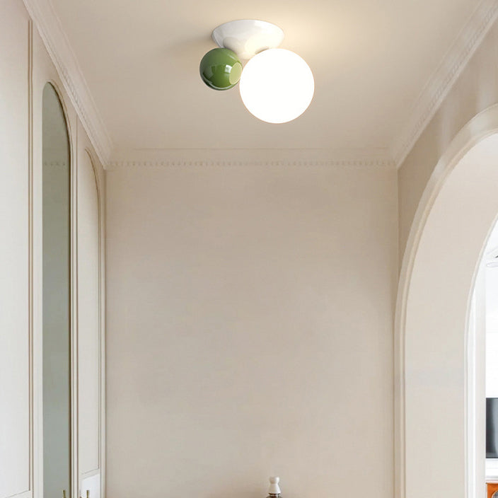 Lampe murale à une lumière en fer et plastique sphérique minimaliste moderne pour chambre 