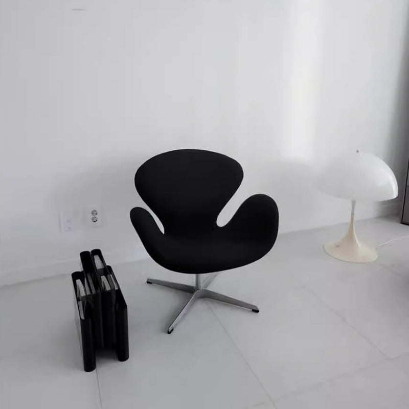 Moderner minimalistischer umwickelter gepolsterter Flanell-Lammfell-Beweglicher Schreibtischstuhl Rückenlehne Armlehne für das Home Office 