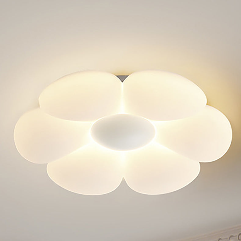 Luz de techo LED empotrada de hierro PE con diseño de flor de margarita creativa contemporánea para dormitorio 
