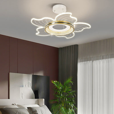 Lustre LED contemporain en acrylique cristal de luxe avec abat-jour en forme de fleur pour chambre 