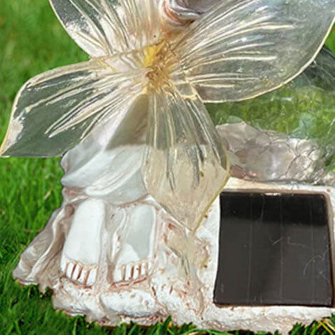 Zeitgenössische kreative Solar Flower Fairy Harz Outdoor wasserdicht Rasen Landschaft Licht für Garten 