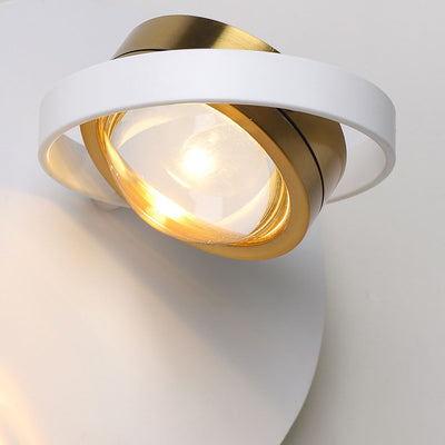 Moderne minimalistische runde Rechteck Eisen Aluminium drehbare LED Wandleuchte Lampe für Schlafzimmer 