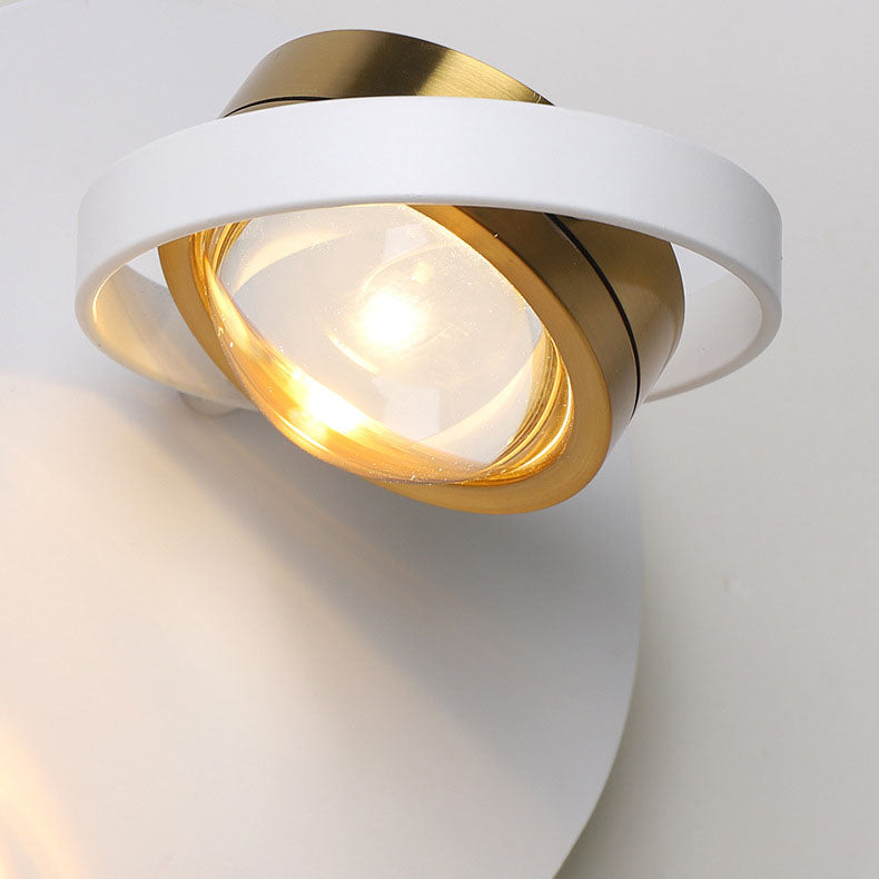 Moderne minimalistische runde Rechteck Eisen Aluminium drehbare LED Wandleuchte Lampe für Schlafzimmer 